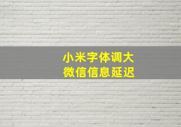 小米字体调大 微信信息延迟